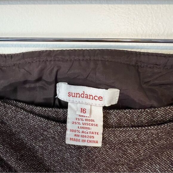 Sundance Brown Wool Wrap Mini Skirt Size 16 A-line Academia - Picture 5 of 8